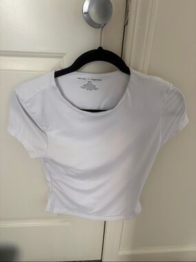 Together White Short Sleeve Cropped Tee
